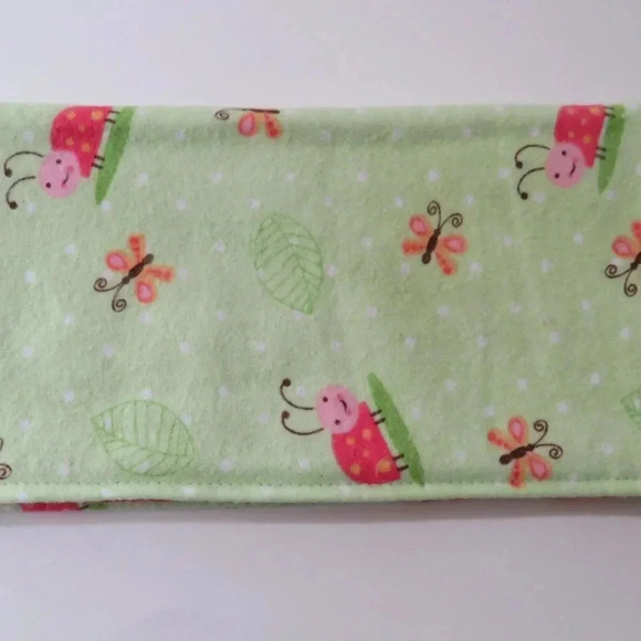 Burp Cloth, Flannel, Reversible Lady Bugs and Polka Dots, Set of 3 - Picture 3 of 5